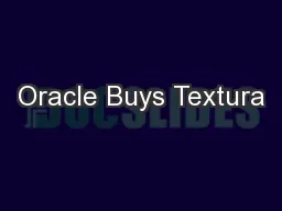 Oracle Buys Textura