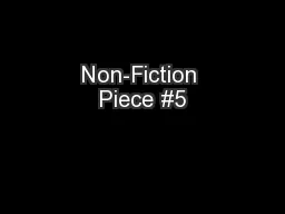 Non-Fiction Piece #5