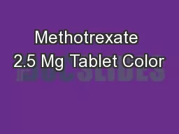Methotrexate 2.5 Mg Tablet Color