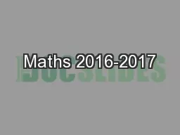 Maths 2016-2017