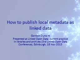How to publish local metadata as linked data