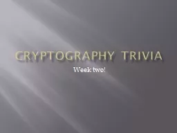 Cryptography Trivia