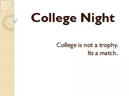 College is not a trophy.