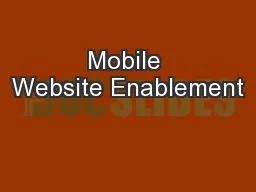 Mobile Website Enablement