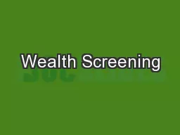 Wealth Screening