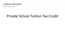 Private School Tuition Tax Credit