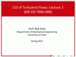 LES of Turbulent Flows: Lecture 2