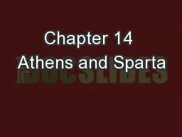 Chapter 14 Athens and Sparta