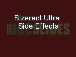 Sizerect Ultra Side Effects