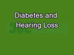 Diabetes and Hearing Loss