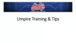 Umpire Training & Tips