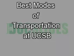 Best Modes of Transportation at UCSB