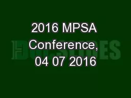 2016 MPSA Conference, 04 07 2016