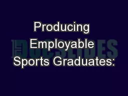 Producing Employable Sports Graduates: