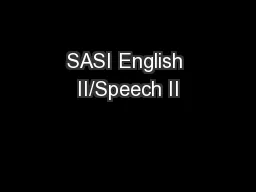 SASI English II/Speech II