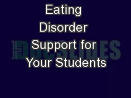 Eating Disorder Support for Your Students