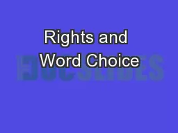 Rights and Word Choice