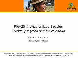 Rio+20 & Underutilized Species