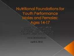 Nutritional Foundations for Youth Performance