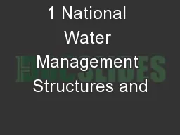 1 National Water Management Structures and