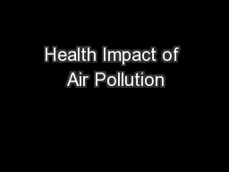Health Impact of Air Pollution