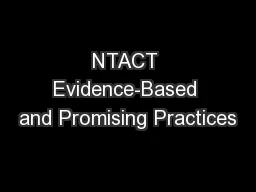 NTACT Evidence-Based and Promising Practices