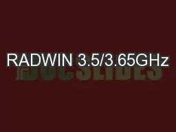 RADWIN 3.5/3.65GHz