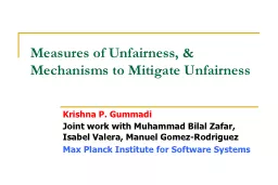 Measures of Unfairness, &