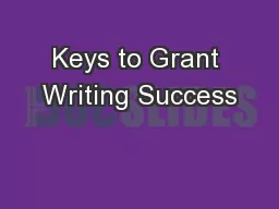 Keys to Grant Writing Success
