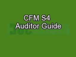 CFM S4 Auditor Guide