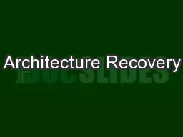 Architecture Recovery