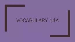 Vocabulary 14A