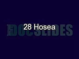 28 Hosea