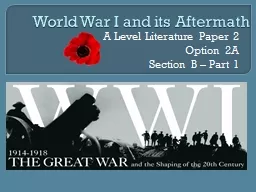 World War I and its Aftermath