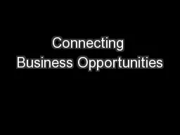 Connecting Business Opportunities