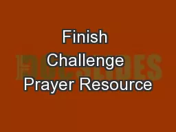 Finish Challenge Prayer Resource