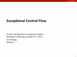 Exceptional Control Flow