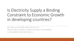 Is Electricity Supply a Binding Constraint to Economic Grow