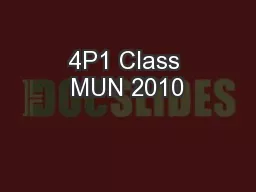 4P1 Class MUN 2010