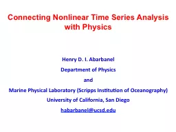 Connecting Nonlinear Time Series Analysis with Physics