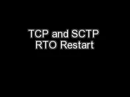 TCP and SCTP RTO Restart