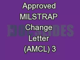 (Aged) Approved MILSTRAP Change Letter (AMCL) 3