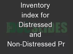 Unsold Inventory index for Distressed and Non-Distressed Pr