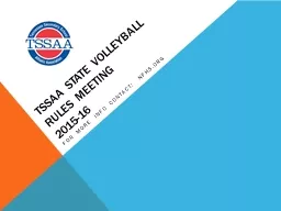 TSSAA State Volleyball Rules Meeting