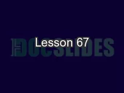 Lesson 67