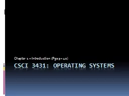 CSCI 3431: Operating Systems