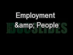 Employment & People