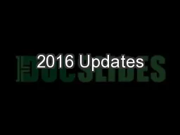 2016 Updates