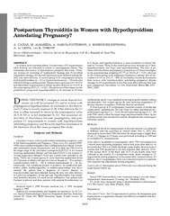 Postpartum Thyroiditis in Women with Hypothyroidism An