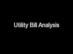 Utility Bill Analysis